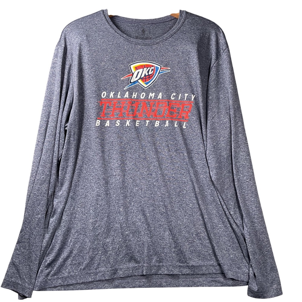 Fanatics Oklahoma City Thunder Shirt Mens XL Blue Long Sleeve NBA Basketball